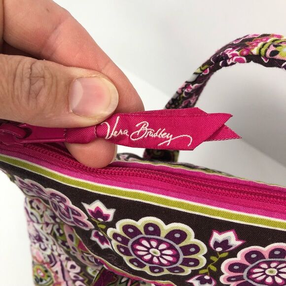 Vera Bradley Pink Paisley Tote Zipper Top Lots of Pockets Inside - Picture 3 of 8